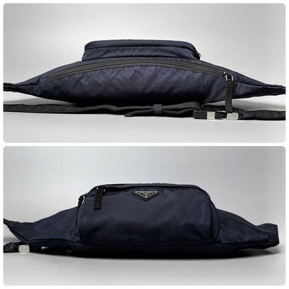 Prada Triangle Logo Belt Bag Nylon Navy