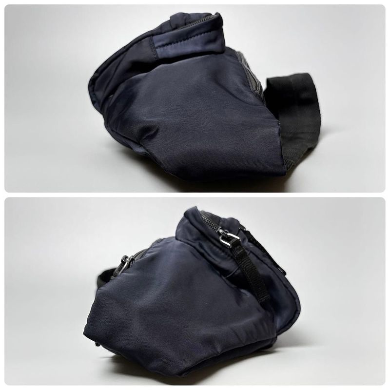 Prada Triangle Logo Belt Bag Nylon Navy