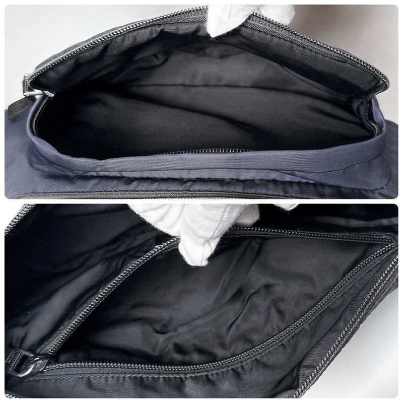 Prada Triangle Logo Belt Bag Nylon Navy