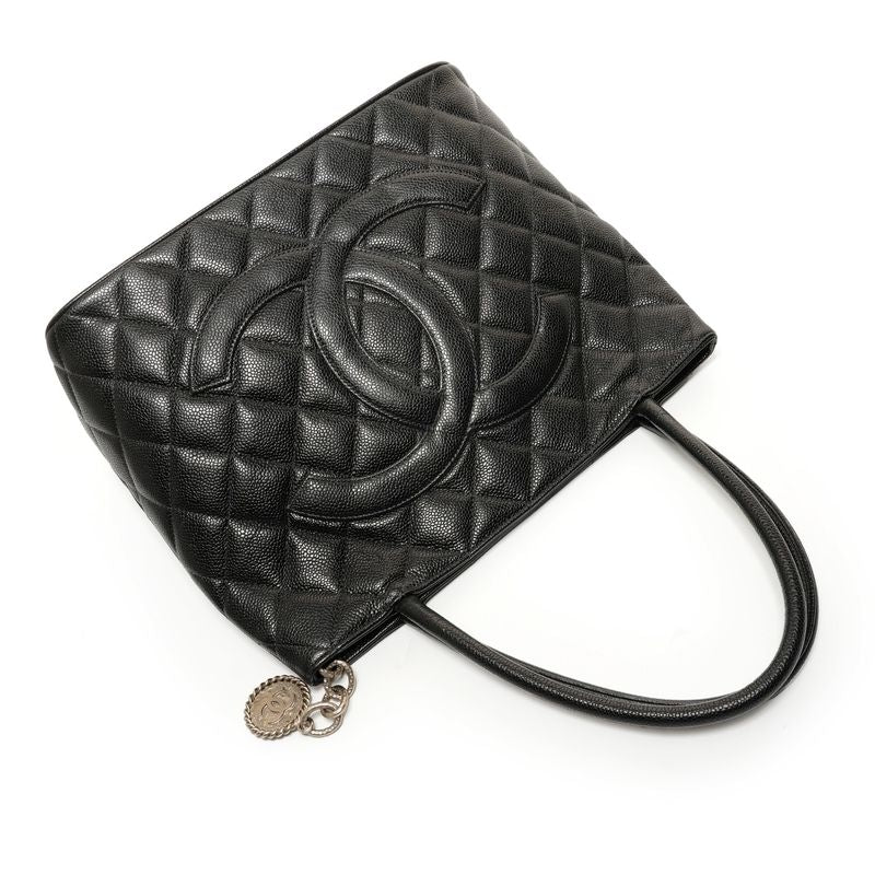 Chanel Tote Medallion CC Logo Caviar Leather