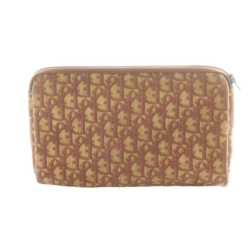 Dior Clutch Canvas Trotter Pattern Beige Brown SS