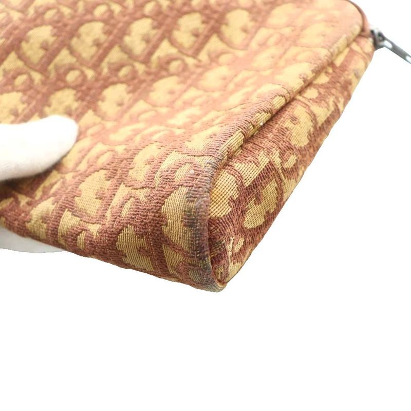 Dior Clutch Canvas Trotter Pattern Beige Brown SS