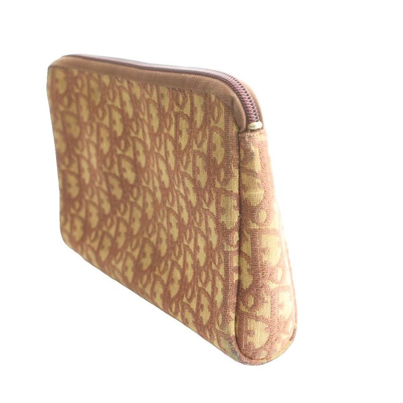 Dior Clutch Canvas Trotter Pattern Beige Brown SS