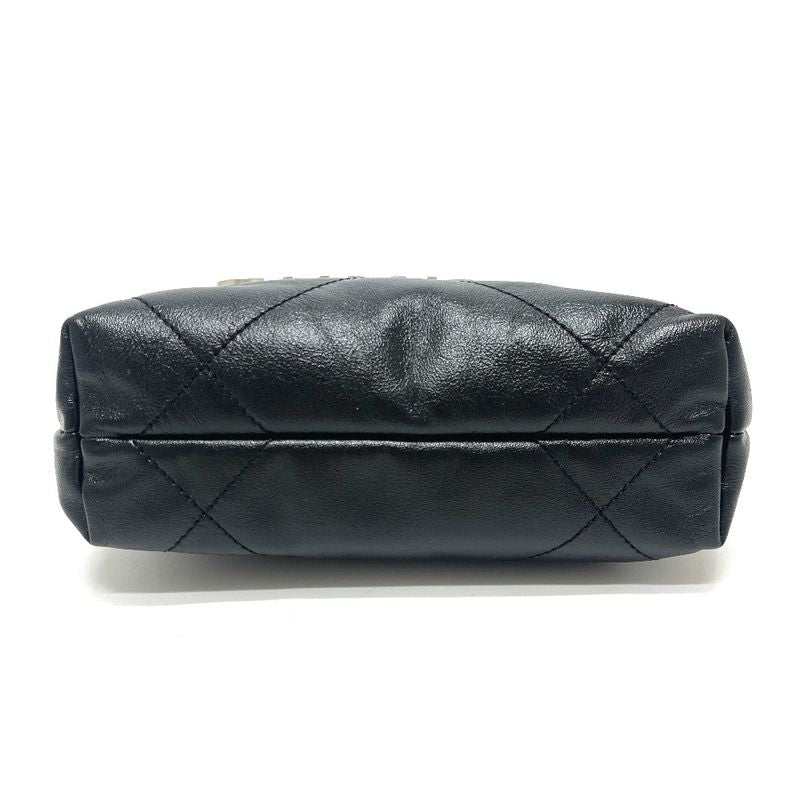 Chanel Shoulder Bag 22 Mini Leather Black Svhardware