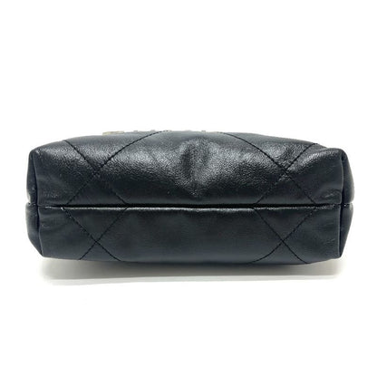 Chanel Shoulder Bag 22 Mini Leather Black Svhardware