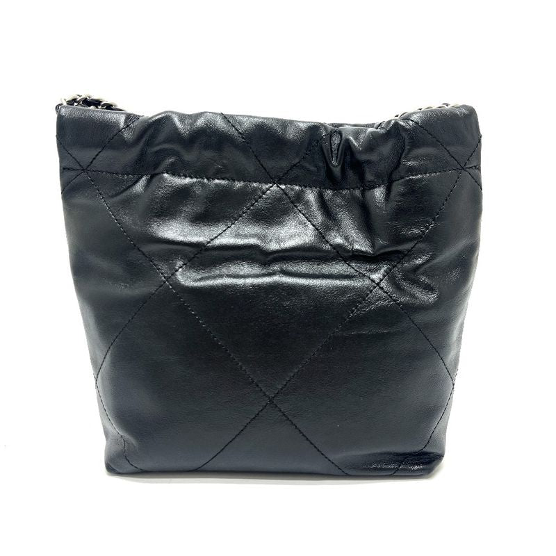 Chanel Shoulder Bag 22 Mini Leather Black Svhardware