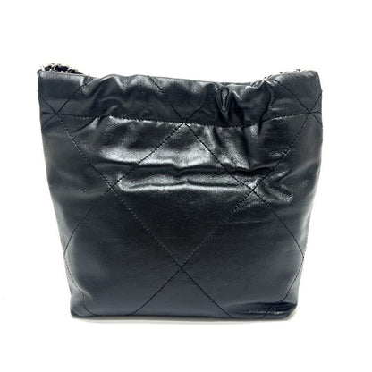 Chanel Shoulder Bag 22 Mini Leather Black Svhardware