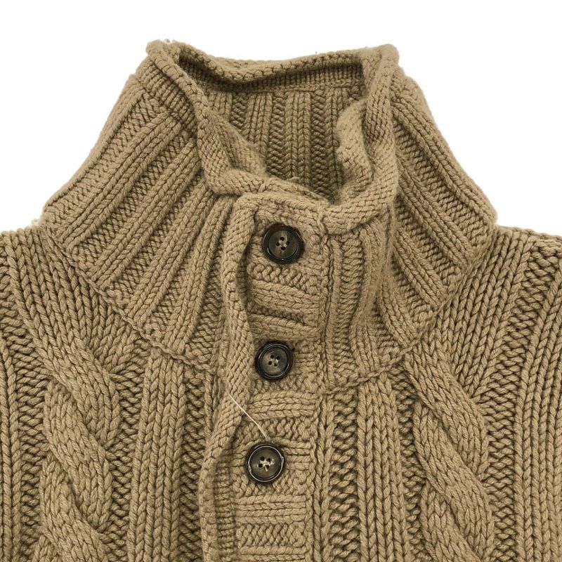 Dolce & Gabbana Cable Knit Logo Cardigan Brown