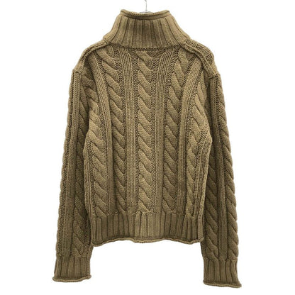 Dolce & Gabbana Cable Knit Logo Cardigan Brown