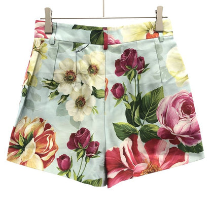 Dolce & Gabbana Flower Print Silk Mini Shorts Ftbrvt Mix 36