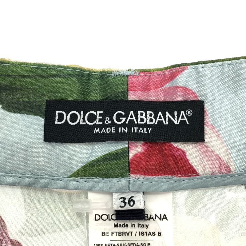 Dolce & Gabbana Flower Print Silk Mini Shorts Ftbrvt Mix 36