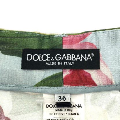 Dolce & Gabbana Flower Print Silk Mini Shorts Ftbrvt Mix 36