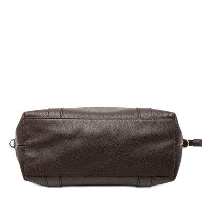 Gucci Bamboo Tote Shoulder Bag 2-Way Brown Leather