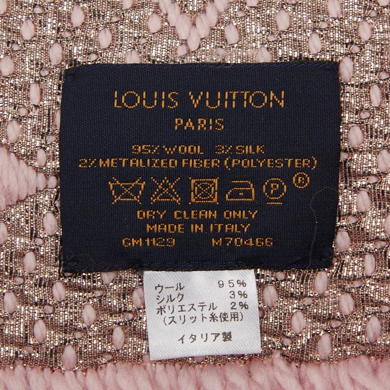 Louis Vuitton Logomania Scarf Shine Pink Rosevalerine Wool Silk Shoulder Bag Rose Ballerine