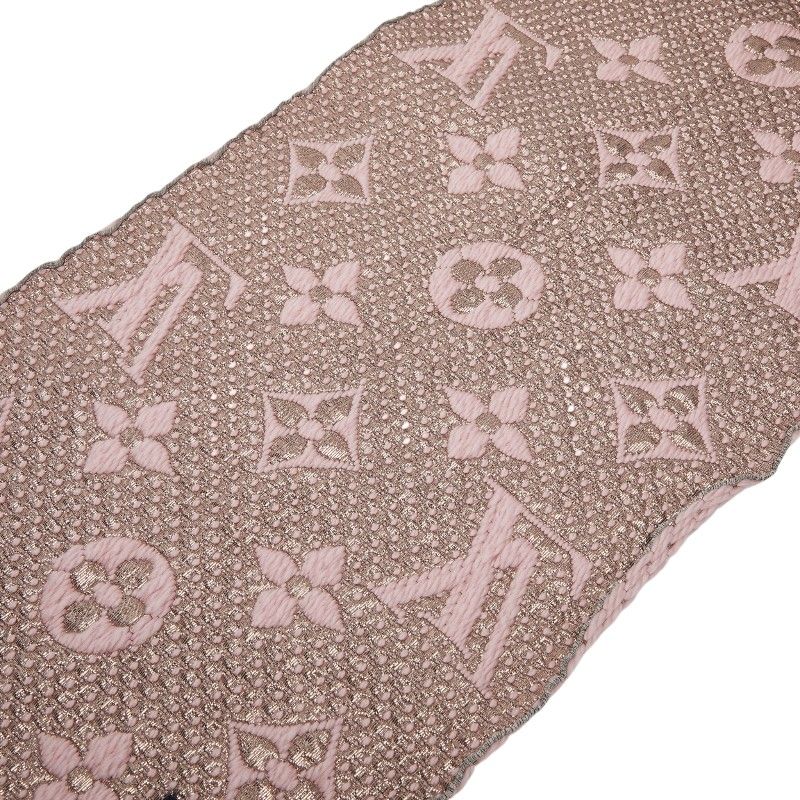 Louis Vuitton Logomania Scarf Shine Pink Rosevalerine Wool Silk Shoulder Bag Rose Ballerine