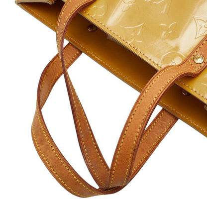 Louis Vuitton Monogram Vernis Reed MM Beige Patent Leather Handbag