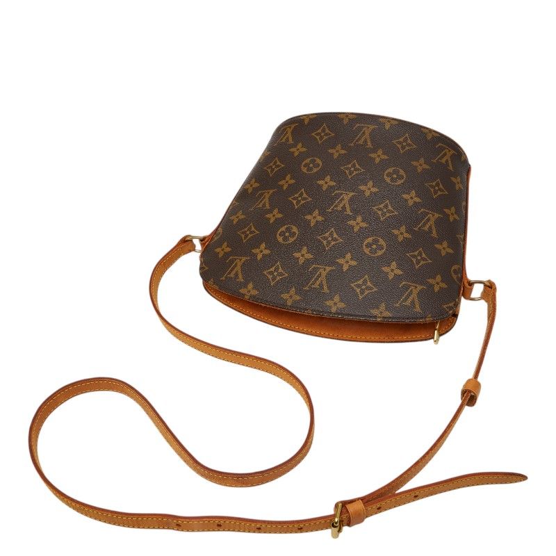 Louis Vuitton Monogram Drouot Crossbody Shoulder Bag Brown Leather