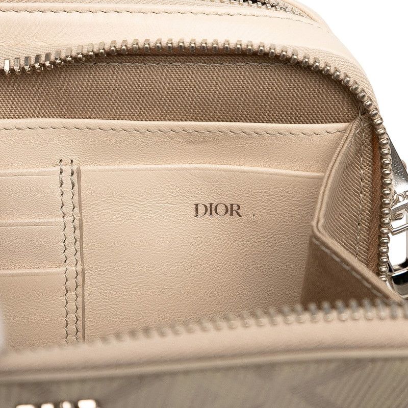 Dior CD Diamond Crossbody Shoulder Bag Beige Leather