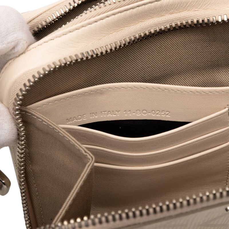 Dior CD Diamond Crossbody Shoulder Bag Beige Leather