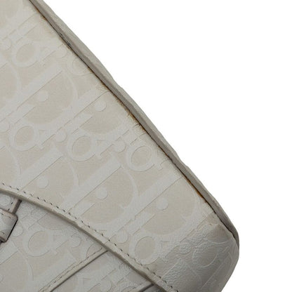 Dior Oblique Saddle Bag Crossbody White Leather