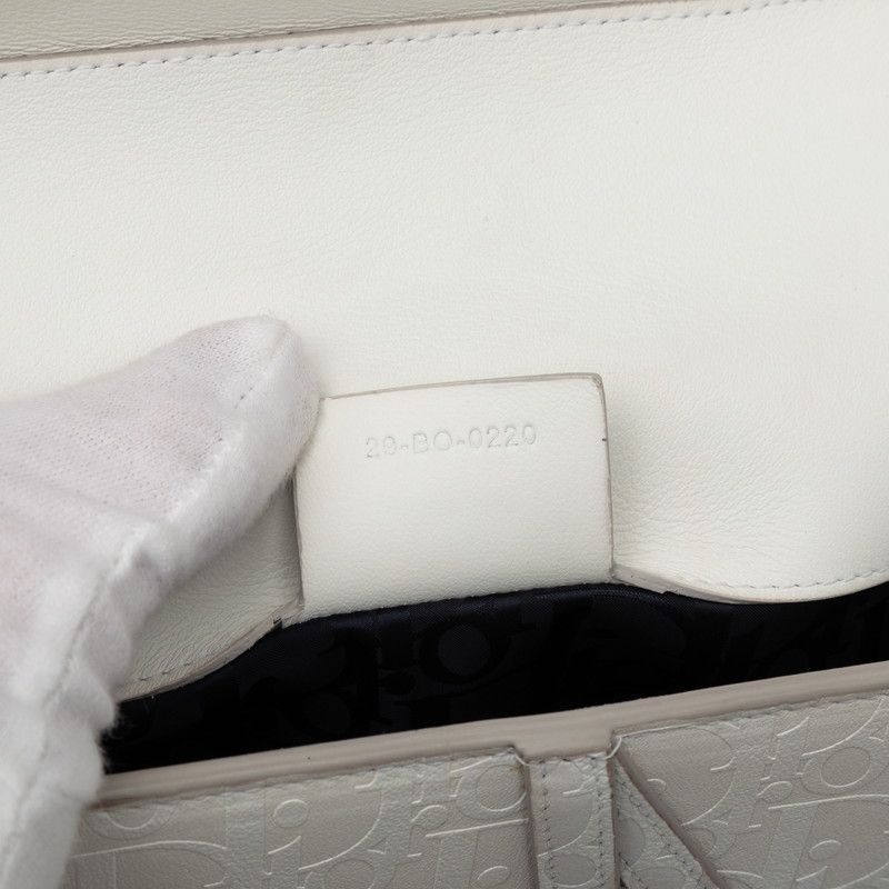 Dior Oblique Saddle Bag Crossbody White Leather