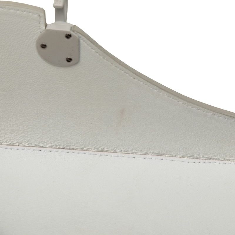 Dior Oblique Saddle Bag Crossbody White Leather