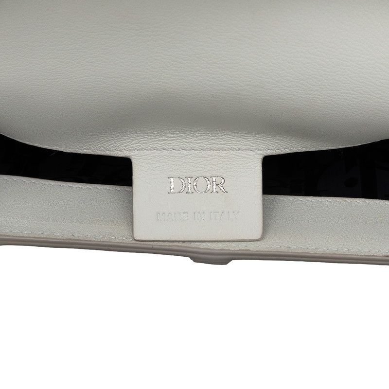 Dior Oblique Saddle Bag Crossbody White Leather