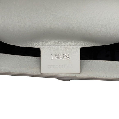 Dior Oblique Saddle Bag Crossbody White Leather