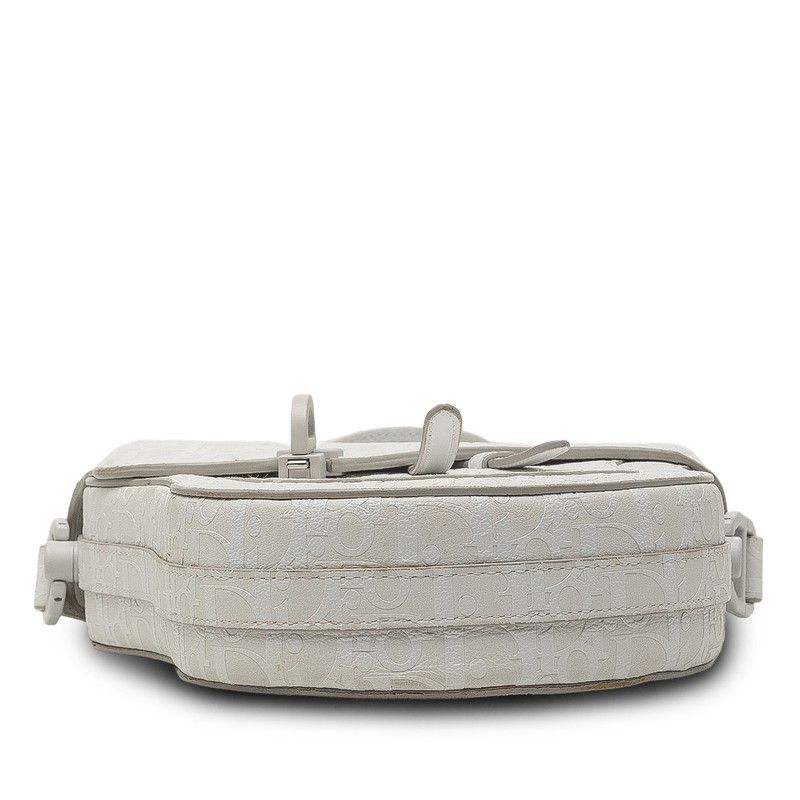 Dior Oblique Saddle Bag Crossbody White Leather