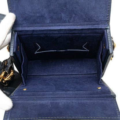 Dior Addict Small Box Crossbody Shoulder Bag Navy Leather