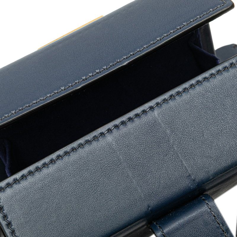 Dior Addict Small Box Crossbody Shoulder Bag Navy Leather
