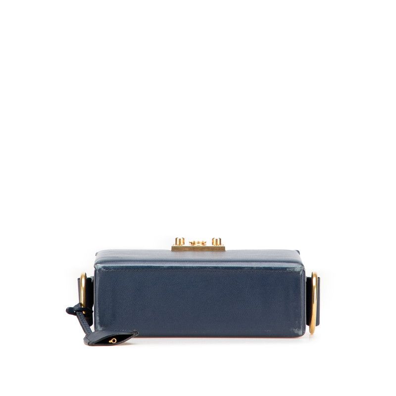 Dior Addict Small Box Crossbody Shoulder Bag Navy Leather