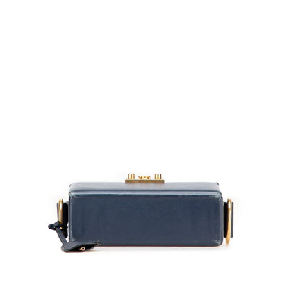 Dior Addict Small Box Crossbody Shoulder Bag Navy Leather