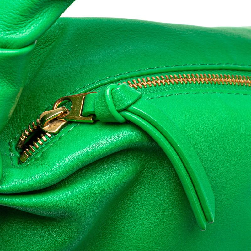Bottega Veneta Double Knot Green Leather Handbag