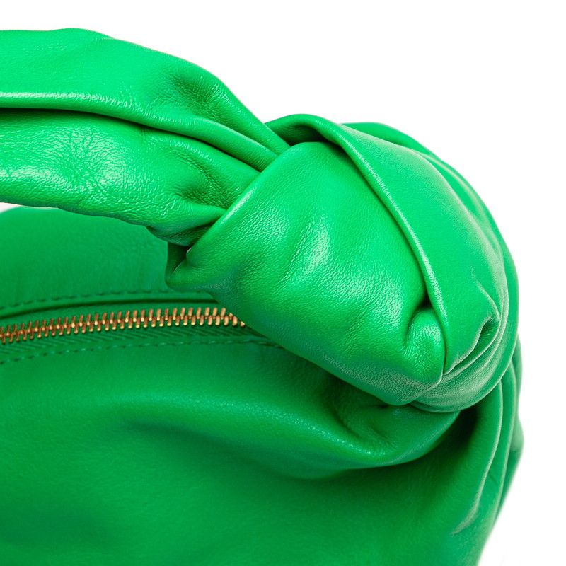 Bottega Veneta Double Knot Green Leather Handbag