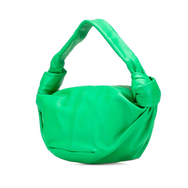 Bottega Veneta Double Knot Green Leather Handbag