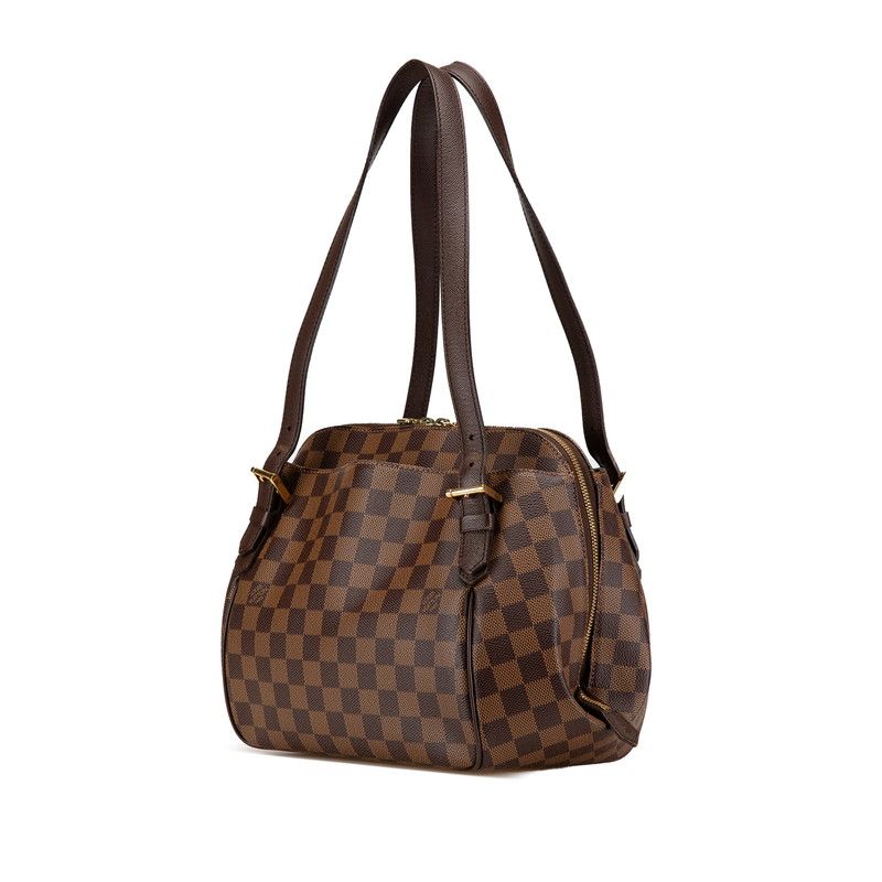 Louis Vuitton Damier Belem MM Tote Brown Leather