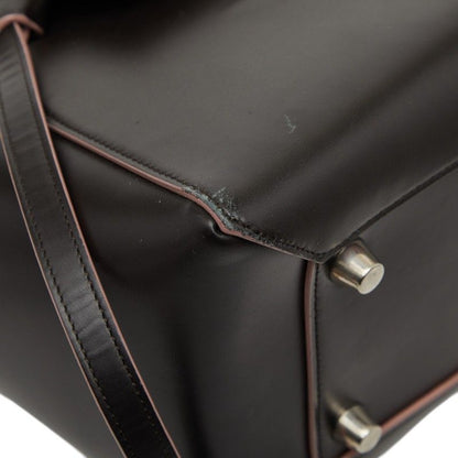 Celine Belt Bag 2-Way Dark Brown Pink Leather