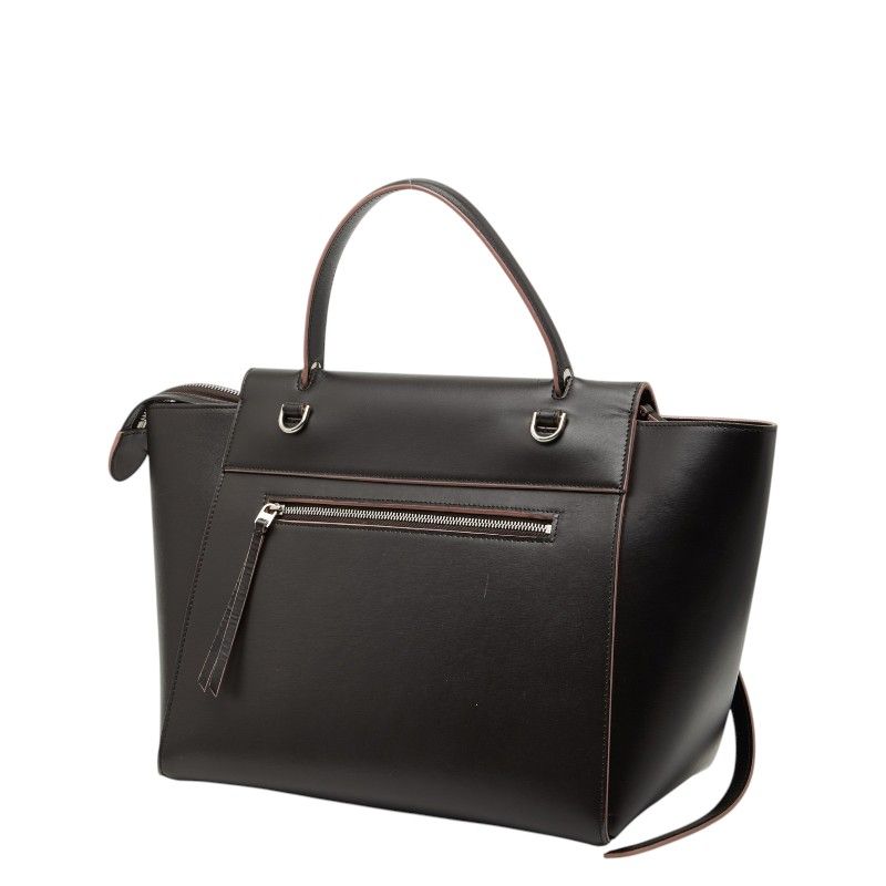 Celine Belt Bag 2-Way Dark Brown Pink Leather