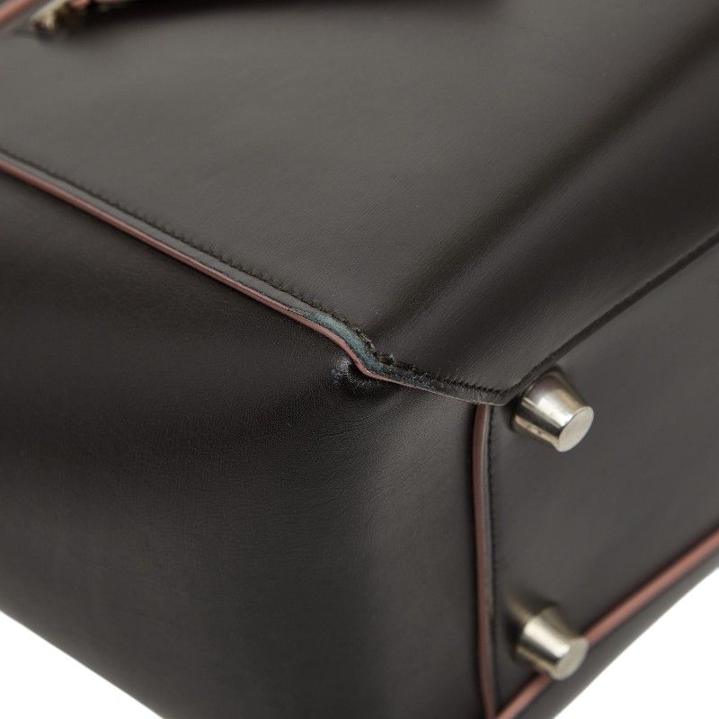 Celine Belt Bag 2-Way Dark Brown Pink Leather