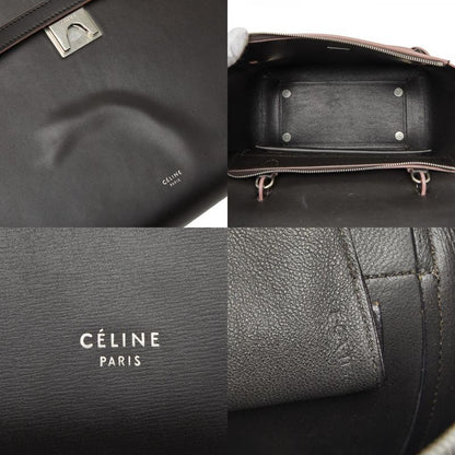 Celine Belt Bag 2-Way Dark Brown Pink Leather