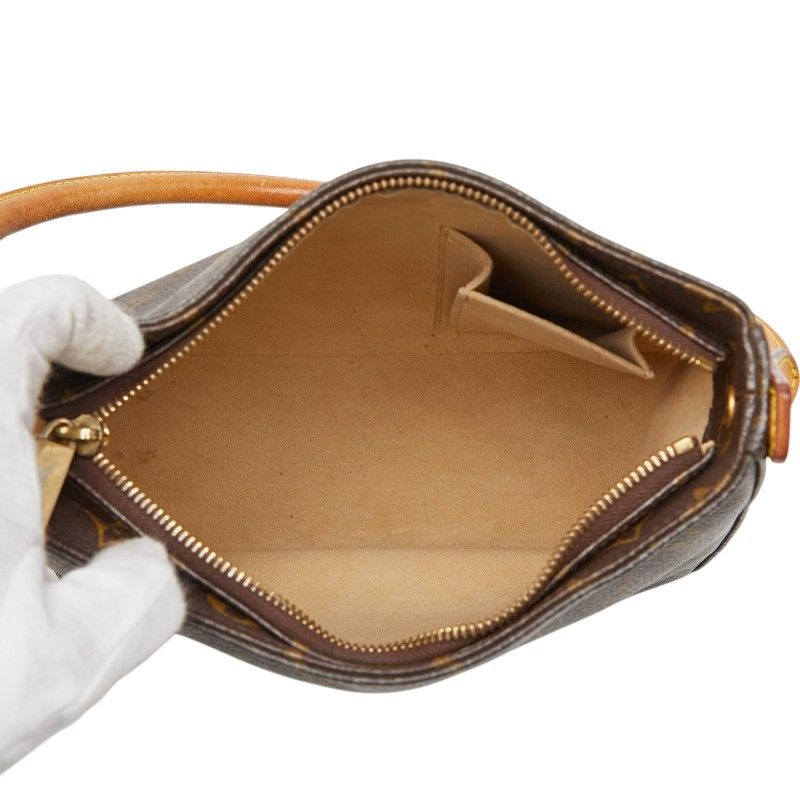 Louis Vuitton Monogram Looping MM Shoulder Bag Brown Leather