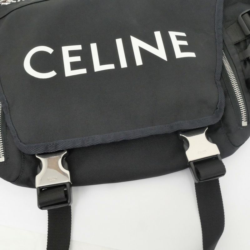 Celine Trekking Messenger Black Nylon Bag