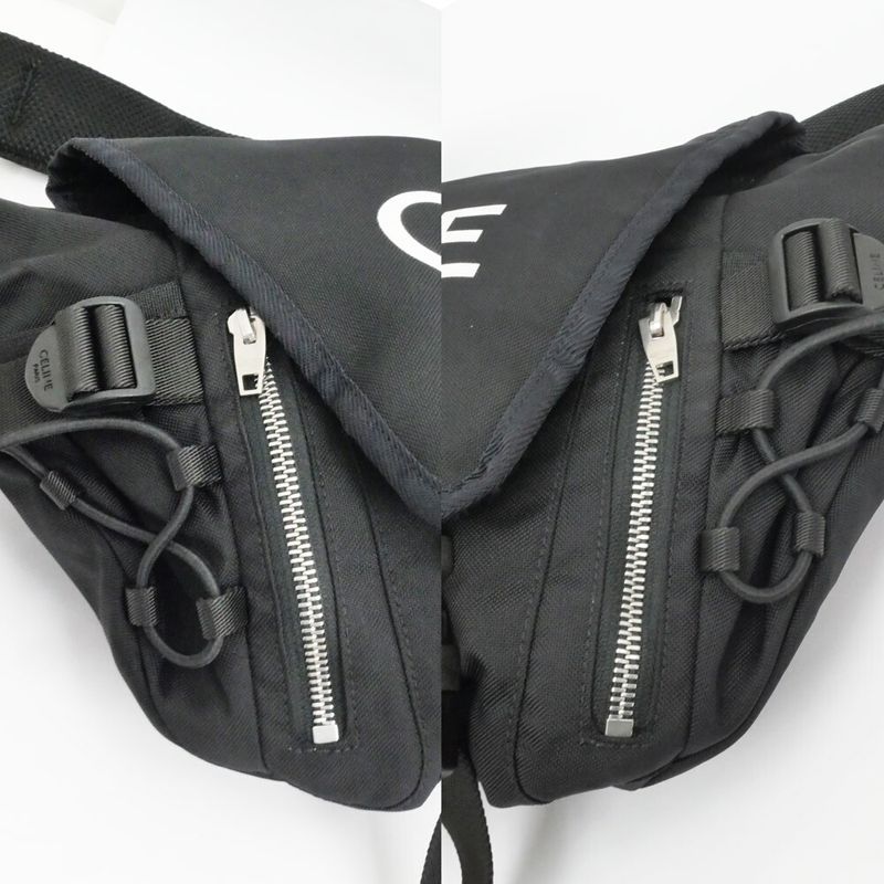 Celine Trekking Messenger Black Nylon Bag
