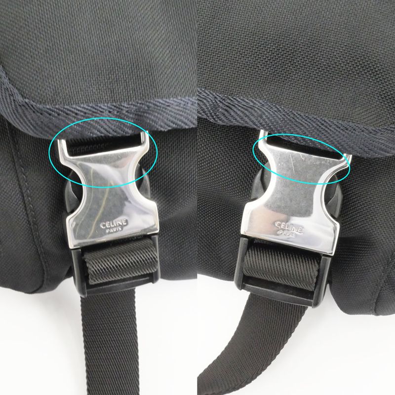 Celine Trekking Messenger Black Nylon Bag