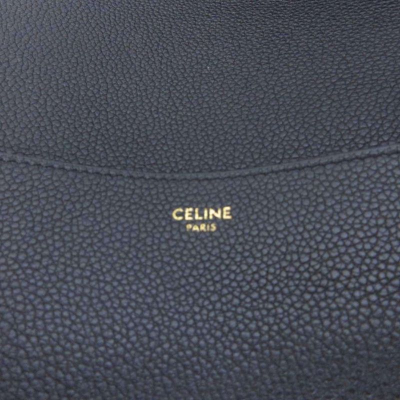 Celine Tote Shoulder Bag Sangle Bucket Small Leather Black