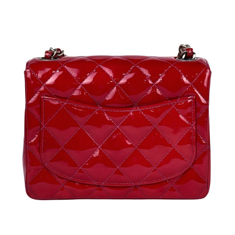 Chanel Mini Quilted Single Flap Chain Shoulder Bag CC Logo Enamel
