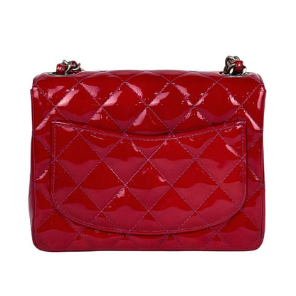 Chanel Mini Quilted Single Flap Chain Shoulder Bag CC Logo Enamel