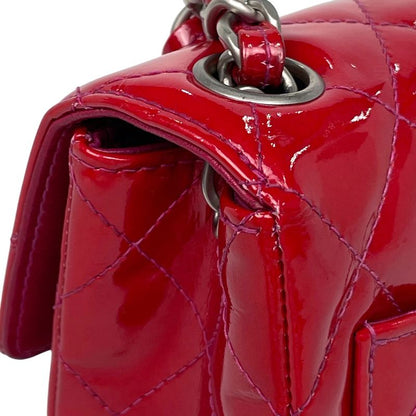 Chanel Mini Quilted Single Flap Chain Shoulder Bag CC Logo Enamel