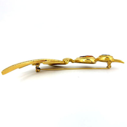 Dior Color Stone Brooch Rhinestone Gold